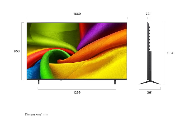 189 cm (75) LG NANO 4K UHD AI TV NU870 2026