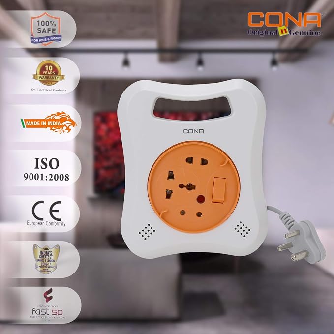 CONA Polycarbonate Electrical Extension Box with Universal Socket 4181 MULTI 3 Pin Flex